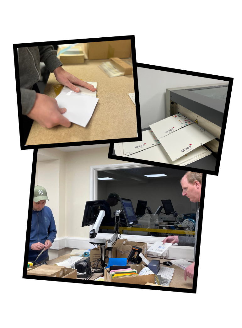 Greeting card print-on-demand production, printing and packing at You Said It