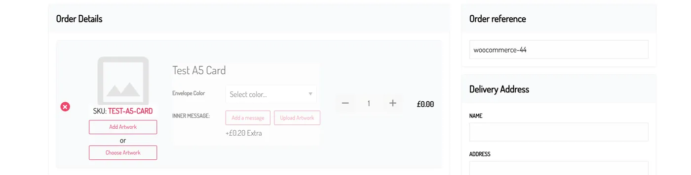 Process link under an order number